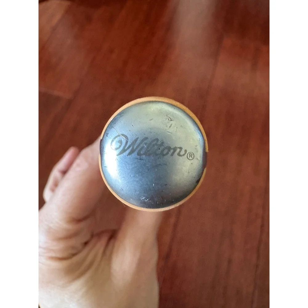 Wilton French Whisk Stainless Steel Wire Slender Sauce Whisk Tan Handle